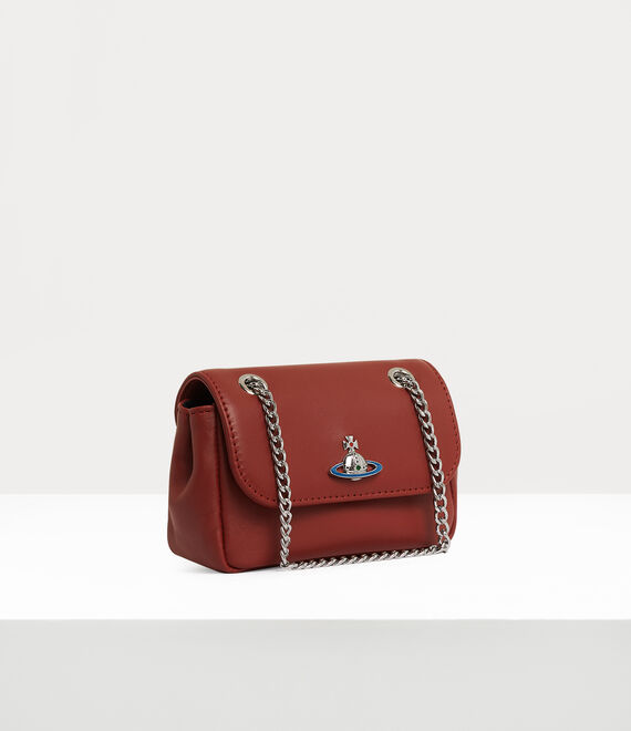 Vivienne Westwood Nappa Small Purse With Chain in RED/SILVER